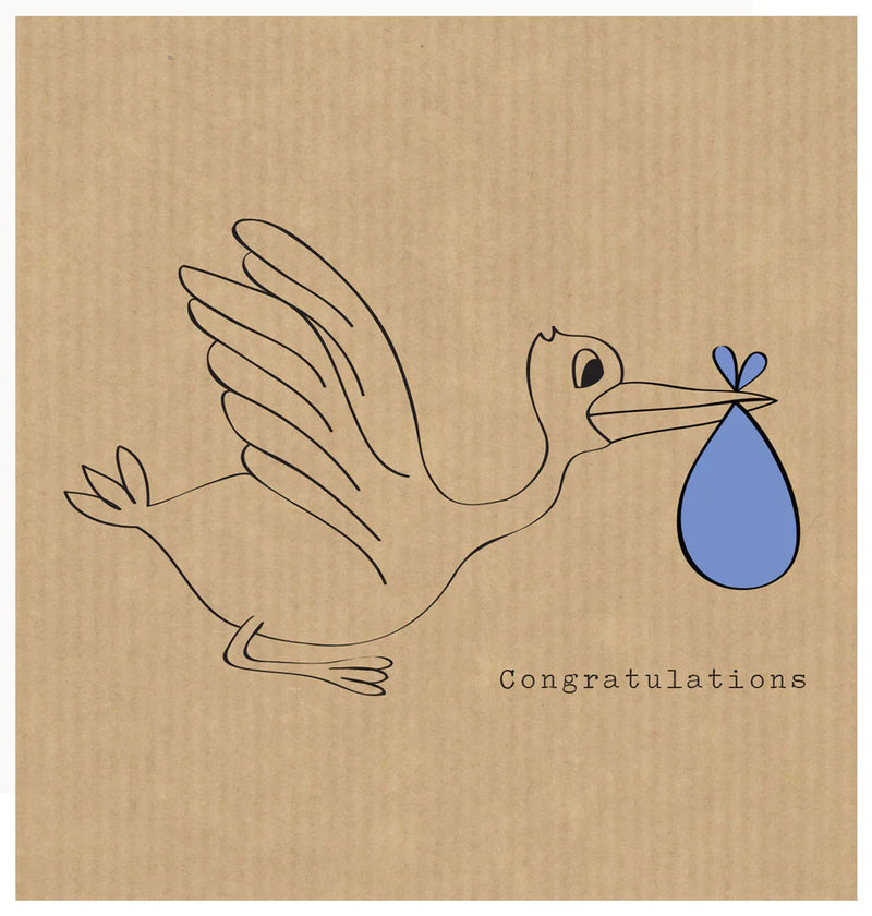 Stork Card - Blue