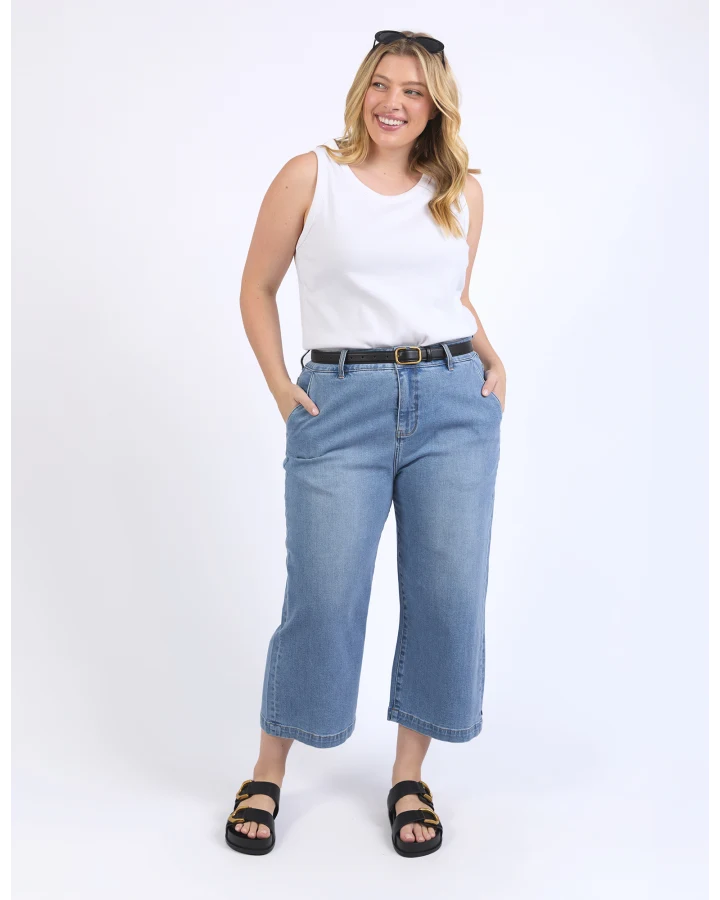 Sidney  Cropped Wide Leg Jean / Light  Blue Wash