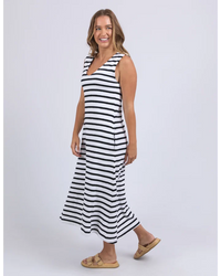 Aspen Stripe Dress / White