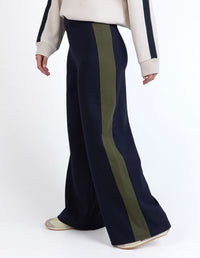 Juno Pant - Navy with Green