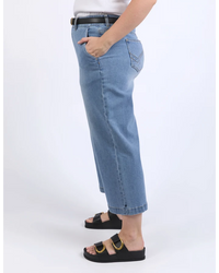Sidney  Cropped Wide Leg Jean / Light  Blue Wash