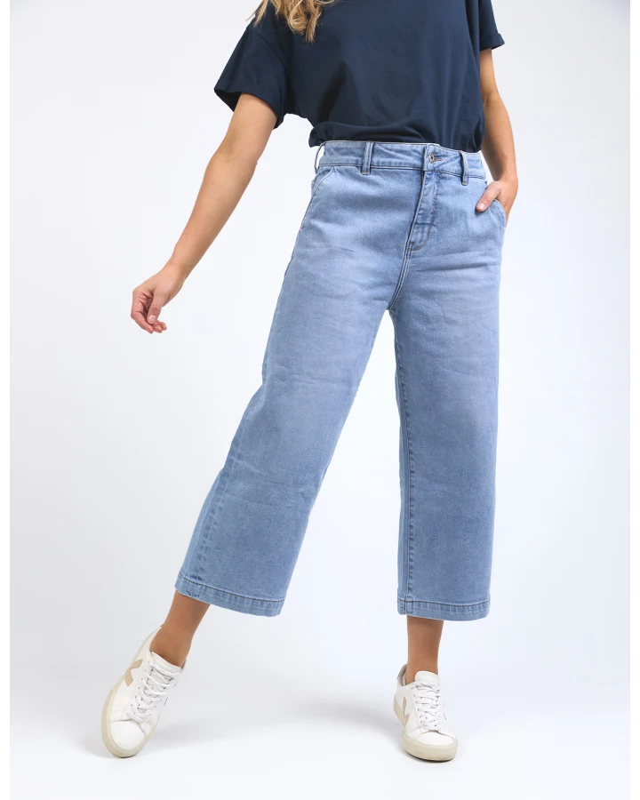 Sidney  Cropped Wide Leg Jean / Light  Blue Wash