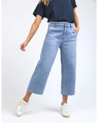 Sidney  Cropped Wide Leg Jean / Light  Blue Wash