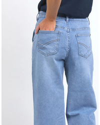 Sidney  Cropped Wide Leg Jean / Light  Blue Wash