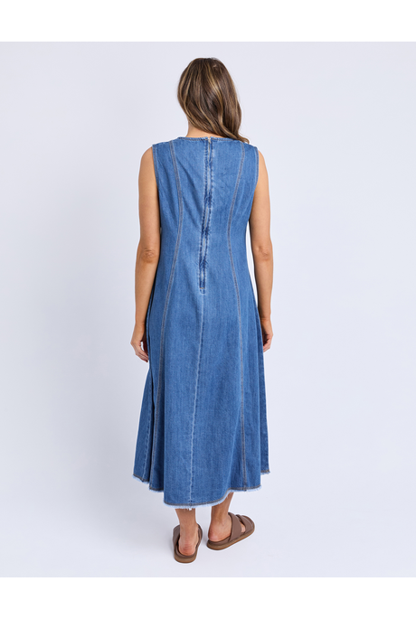 Solene Denim Dress - Mid Blue