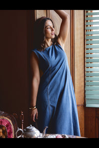 Solene Denim Dress - Mid Blue