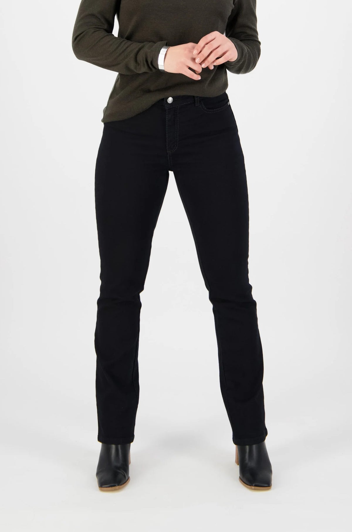 Straight Leg Full Length Jean - 5937 - Black Denim