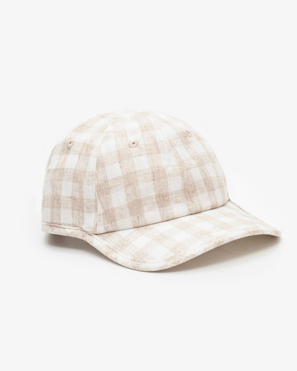 Gingham Cap - Oat