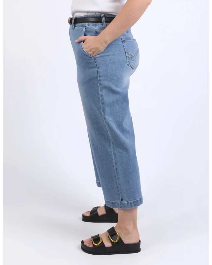 Sidney  Cropped Wide Leg Jean / Light  Blue Wash