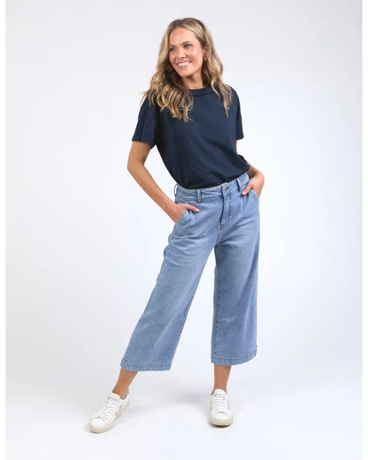 Sidney  Cropped Wide Leg Jean / Light  Blue Wash
