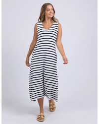 Aspen Stripe Dress / White