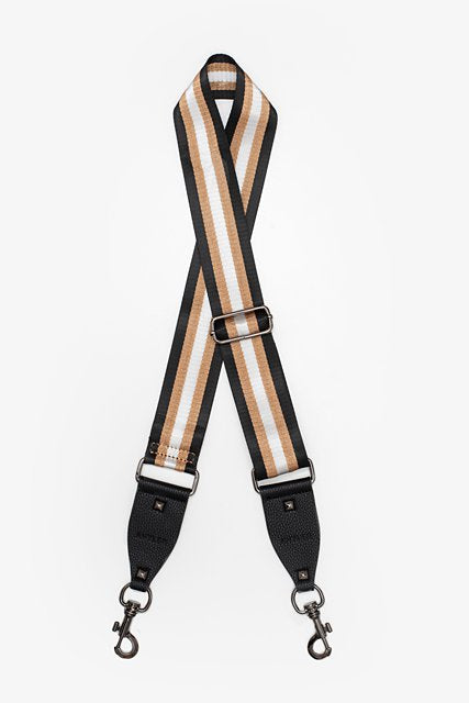 Bag Strap - Black and Rose Gold Stripe