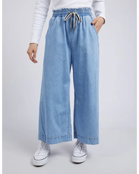 Greta Wide Leg Pants / Mid Blue Denim