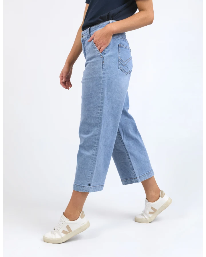 Sidney  Cropped Wide Leg Jean / Light  Blue Wash