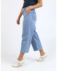 Sidney  Cropped Wide Leg Jean / Light  Blue Wash
