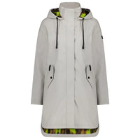 Billie PU Coated Rain Coat - Ice Crystal with Big Cat Blur