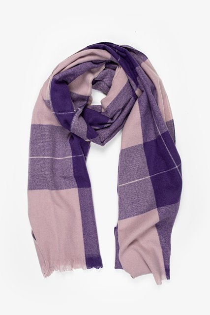 Checked Scarf - Lilac