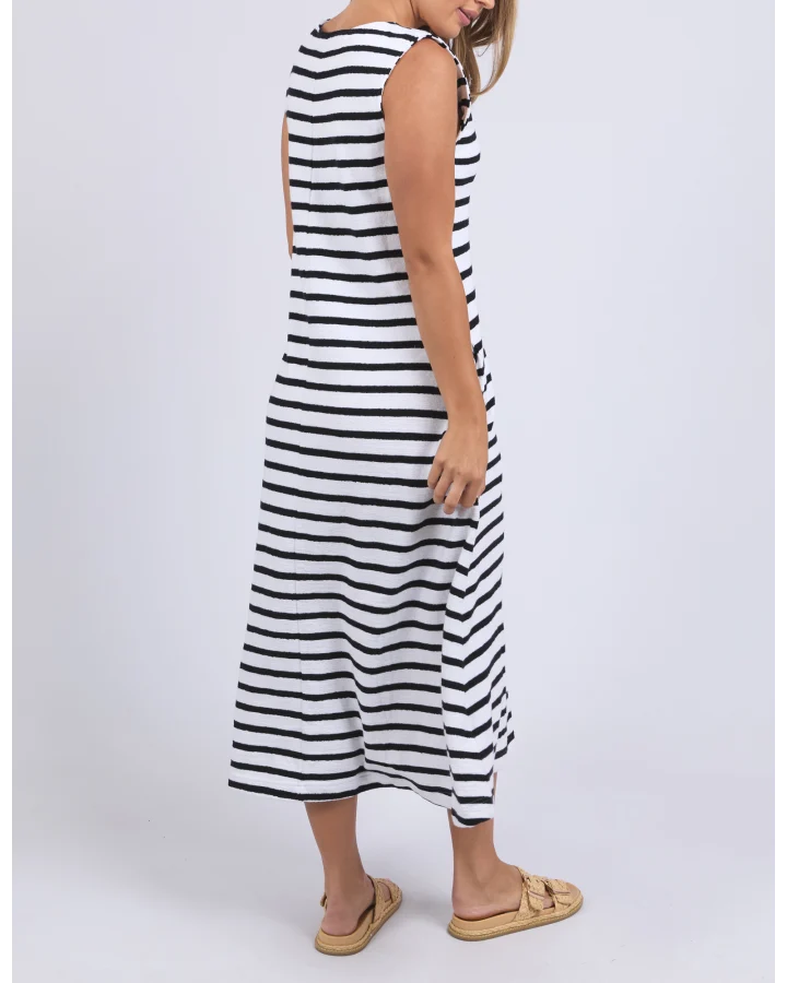 Aspen Stripe Dress / White