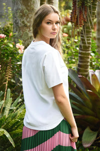 Beachy Keen T-Shirt - White & Pink