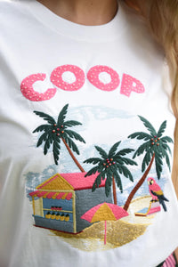 Beachy Keen T-Shirt - White & Pink
