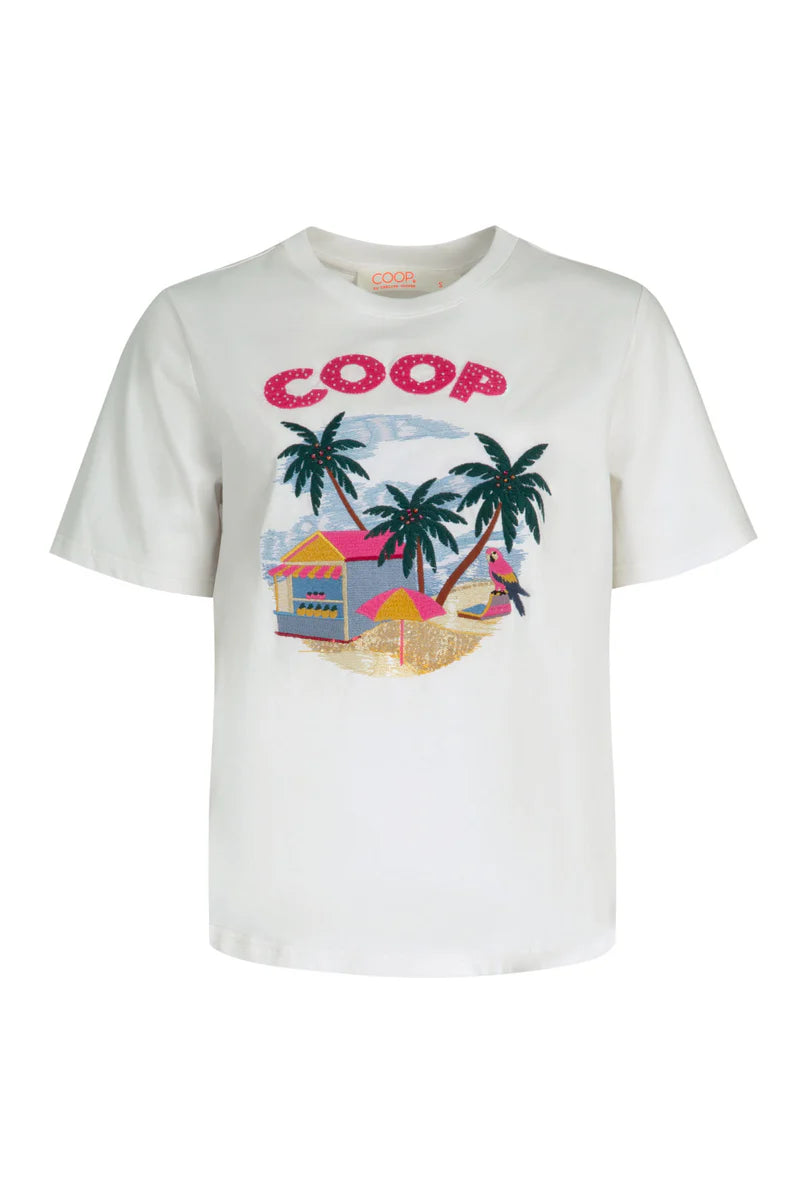 Beachy Keen T-Shirt - White & Pink