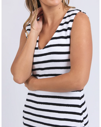 Aspen Stripe Dress / White
