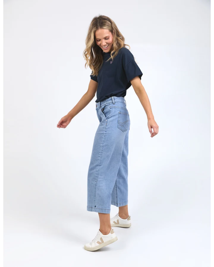 Sidney  Cropped Wide Leg Jean / Light  Blue Wash