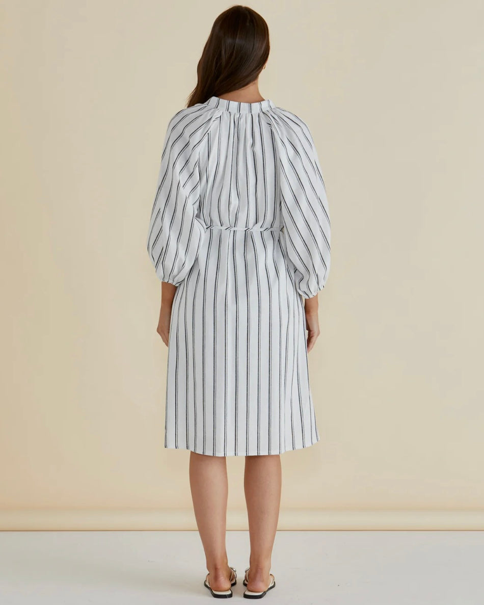 Jenna Dress / Black & White Stripe