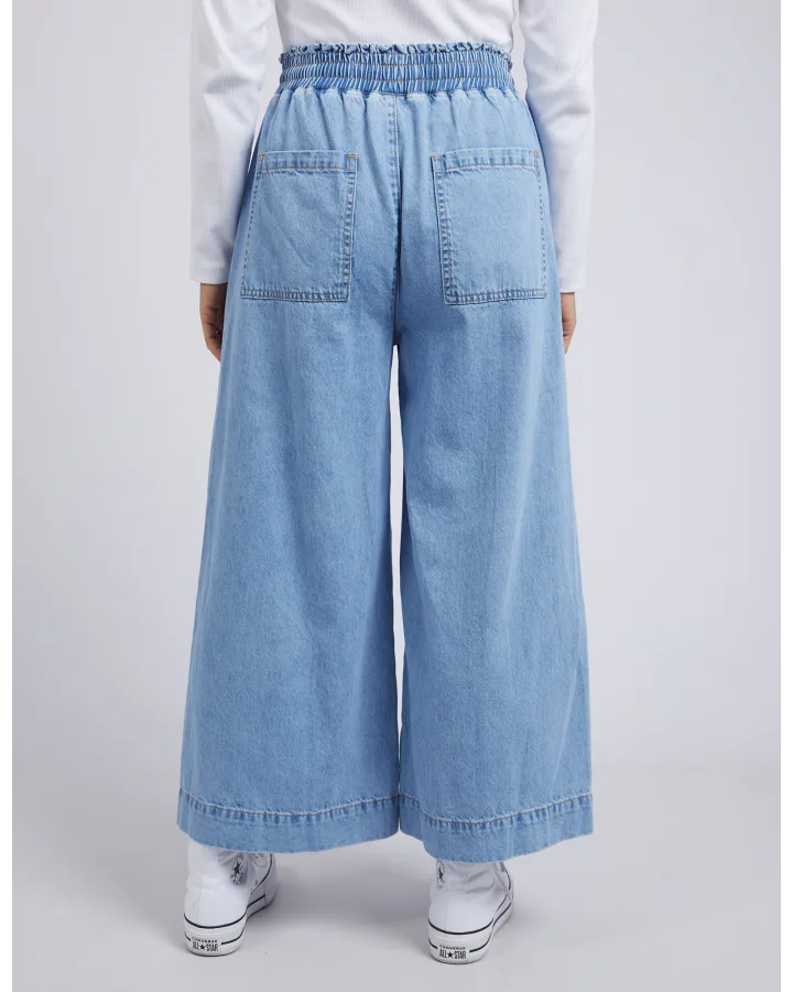 Greta Wide Leg Pants / Mid Blue Denim