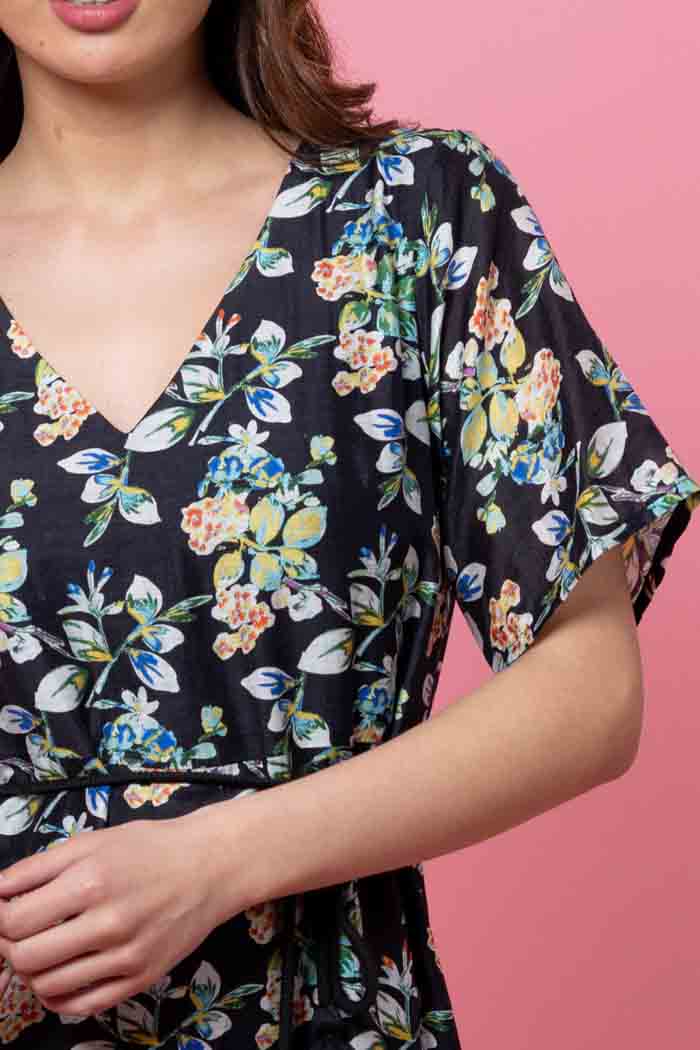 Nala Dress - Black Floral