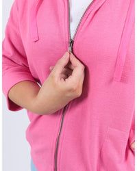 Beachy Zip Hoodie - Aurora Pink