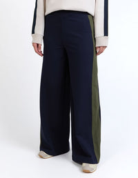 Juno Pant - Navy with Green