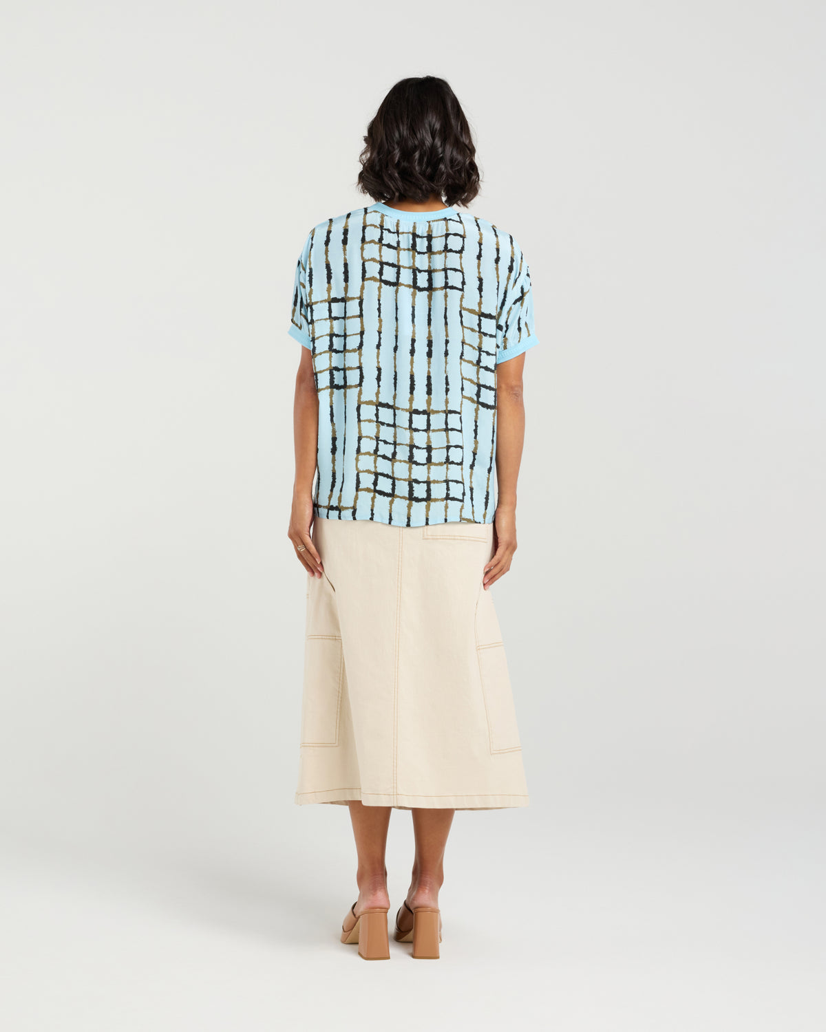 Brea Top - Skyline Plaid