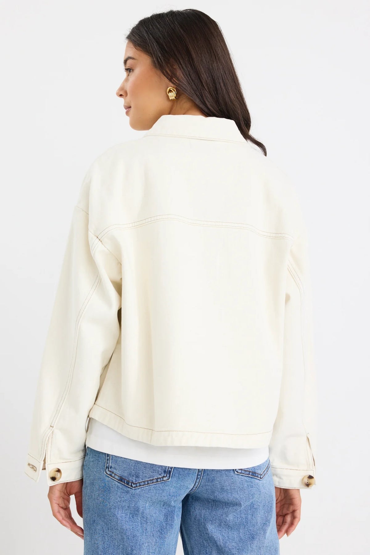 Echo Patch Pocket Denim Jacket - Ecru
