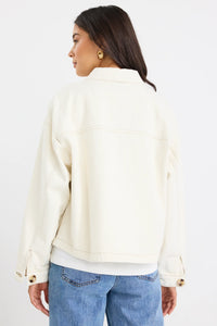 Echo Patch Pocket Denim Jacket - Ecru