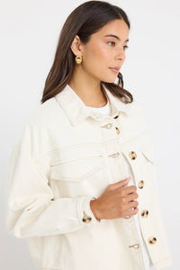 Echo Patch Pocket Denim Jacket - Ecru