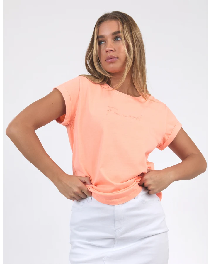 Signature Tee / Neon Peach