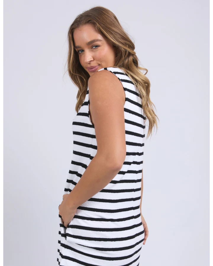 Aspen Stripe Dress / White
