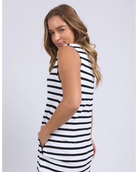 Aspen Stripe Dress / White