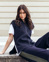 Juno Pant - Navy with Green
