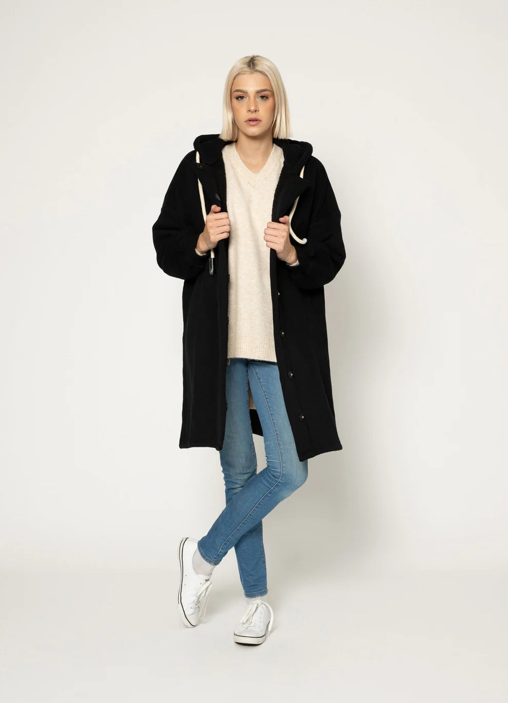 Taylor Sweatshirt Coat - Black