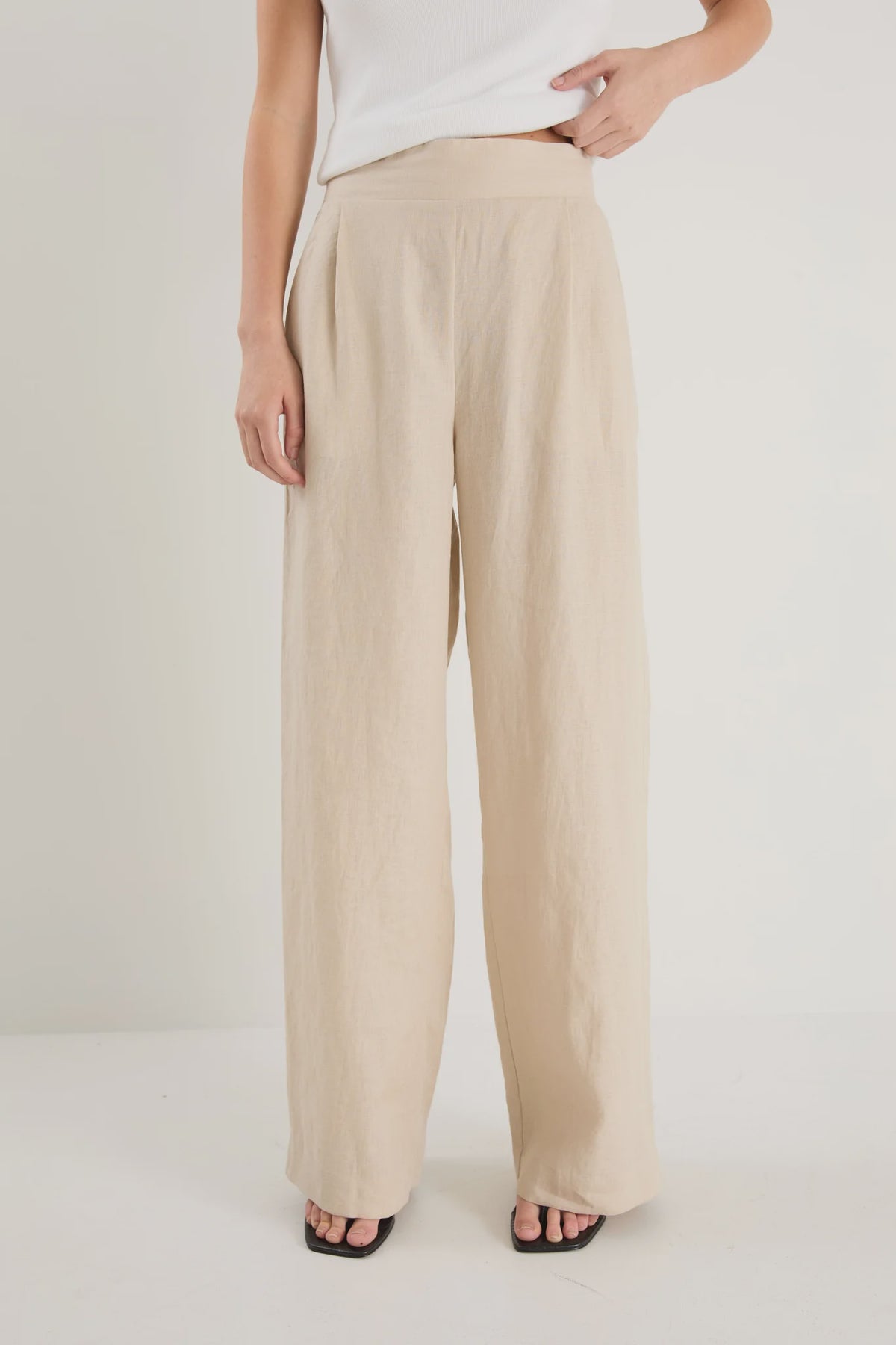 Guardian Stone Linen Pull On Wide Leg Pants
