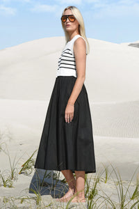 Hook, Line, Sinker Dress - Black/White