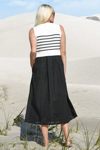Hook, Line, Sinker Dress - Black/White