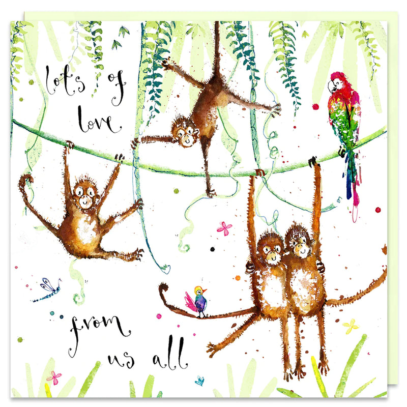 Monkey Family Card