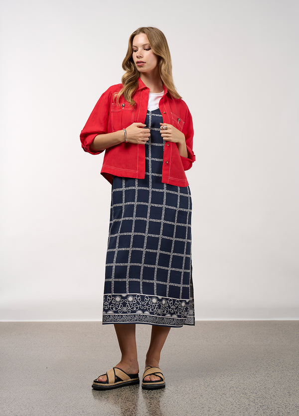 Lyrical Dress - Navy Bone