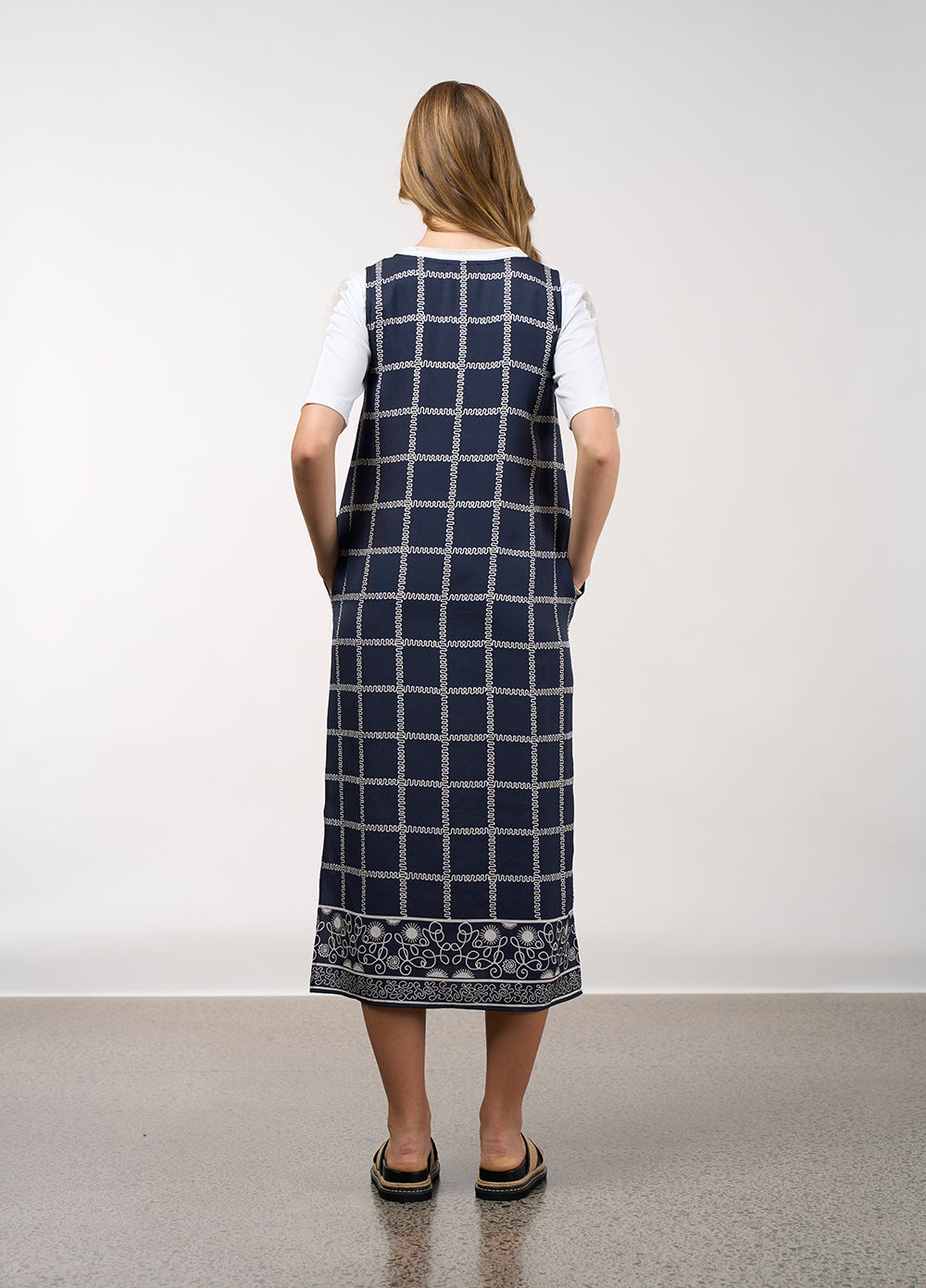 Lyrical Dress - Navy Bone