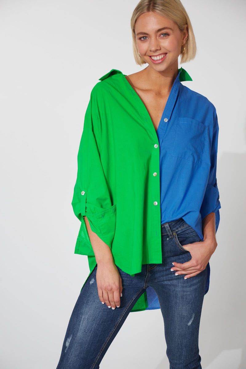 Montrose Shirt - Evergreen/Cobalt