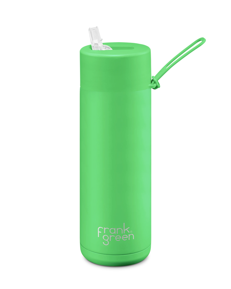 Ceramic Reusable Bottle 20oz 595ml - Neon Green -