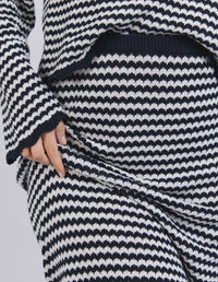 Rosie Stripe Skirt - Navy/White